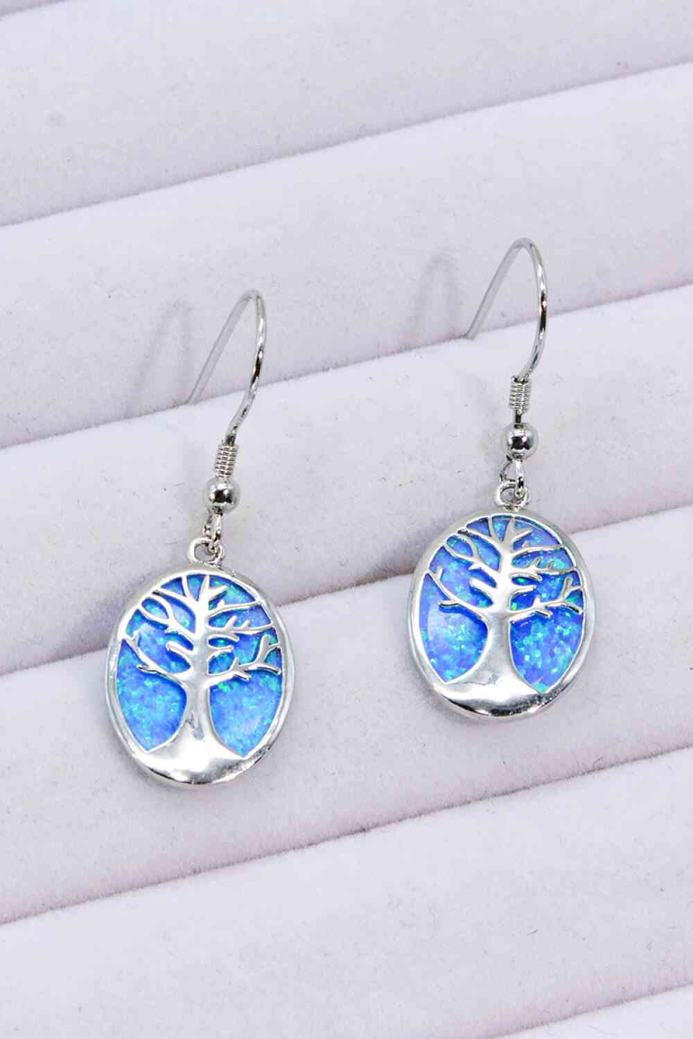 Opal Blue Platinum-Plated Drop Earrings Blue One Size