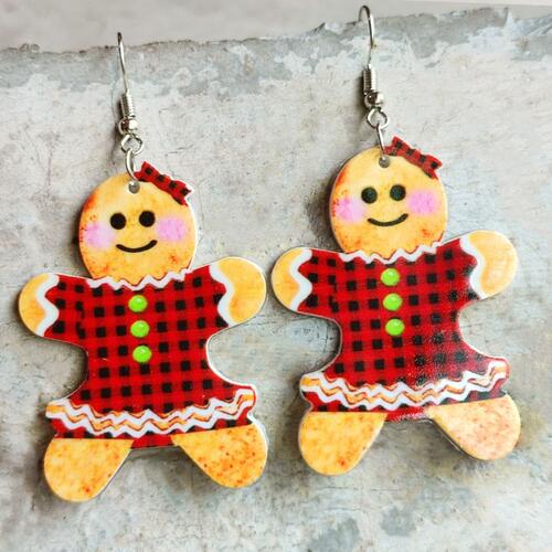 Christmas Themed Acrylic Dangle Earrings Style H One Size