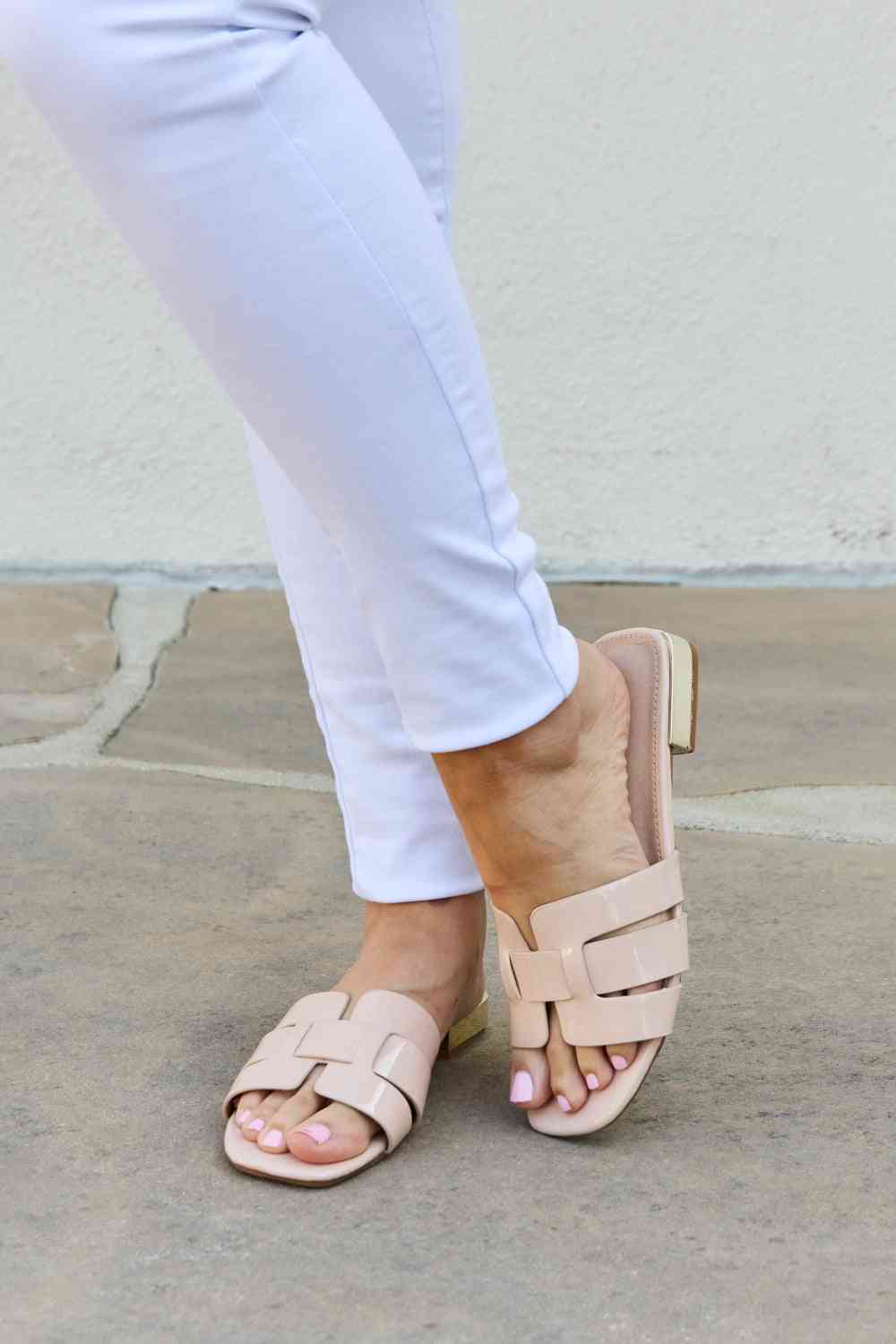 Weeboo Walk It Out Slide Sandals in Nude Nude