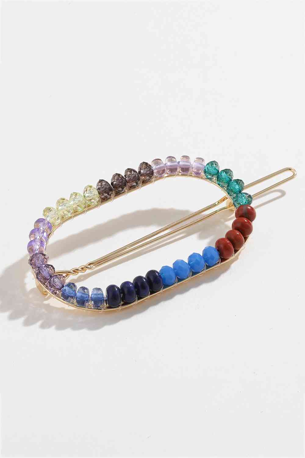 Colorful Bead Hair Pin Royal Blue One Size