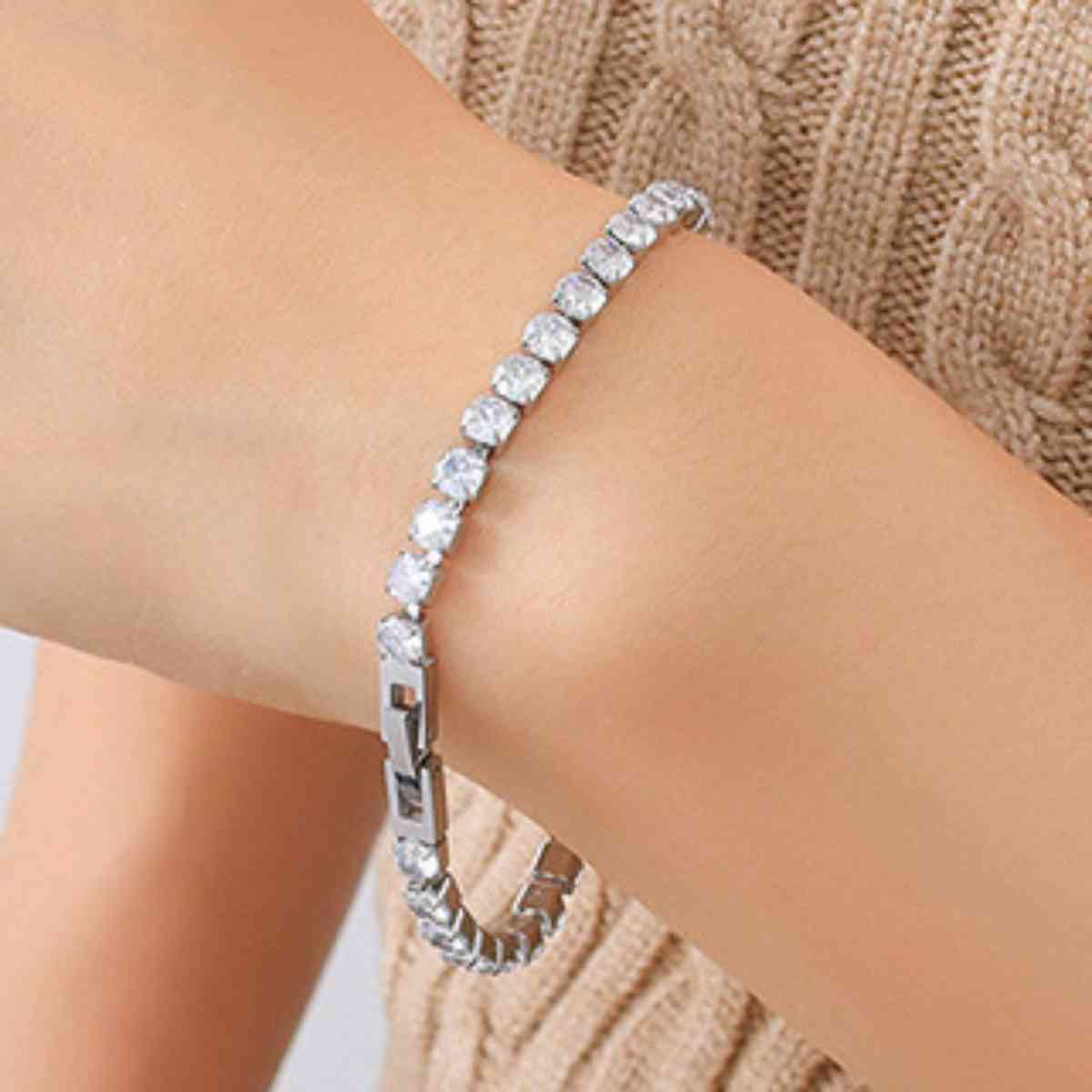 Titanium Steel Bracelet Silver One Size