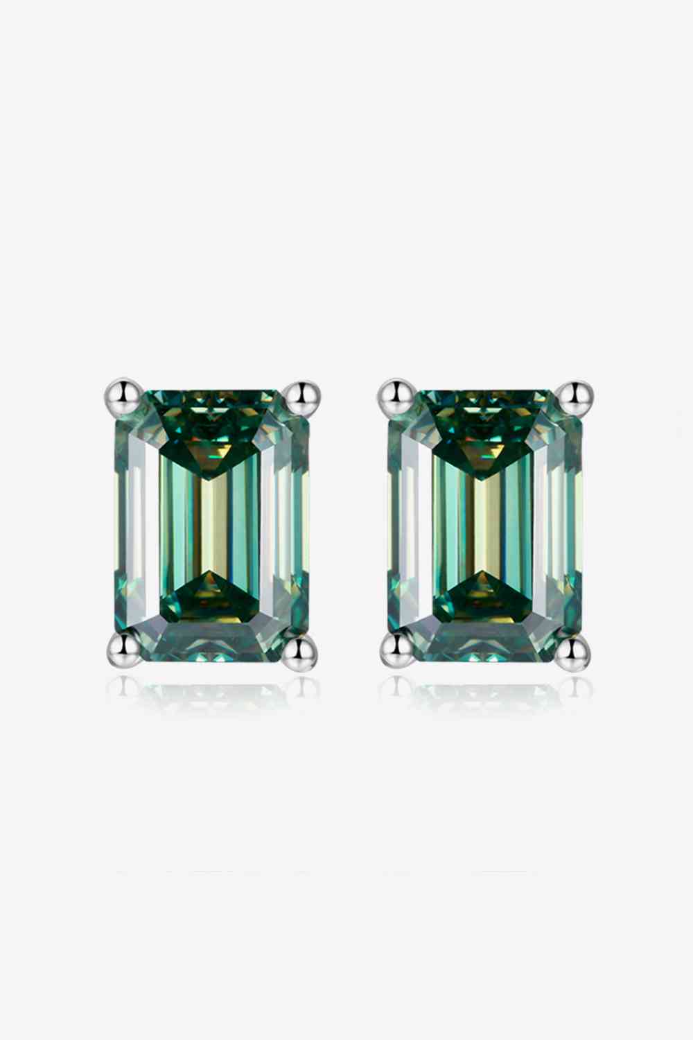 2 Carat Moissanite Stud Earrings in Green Green One Size