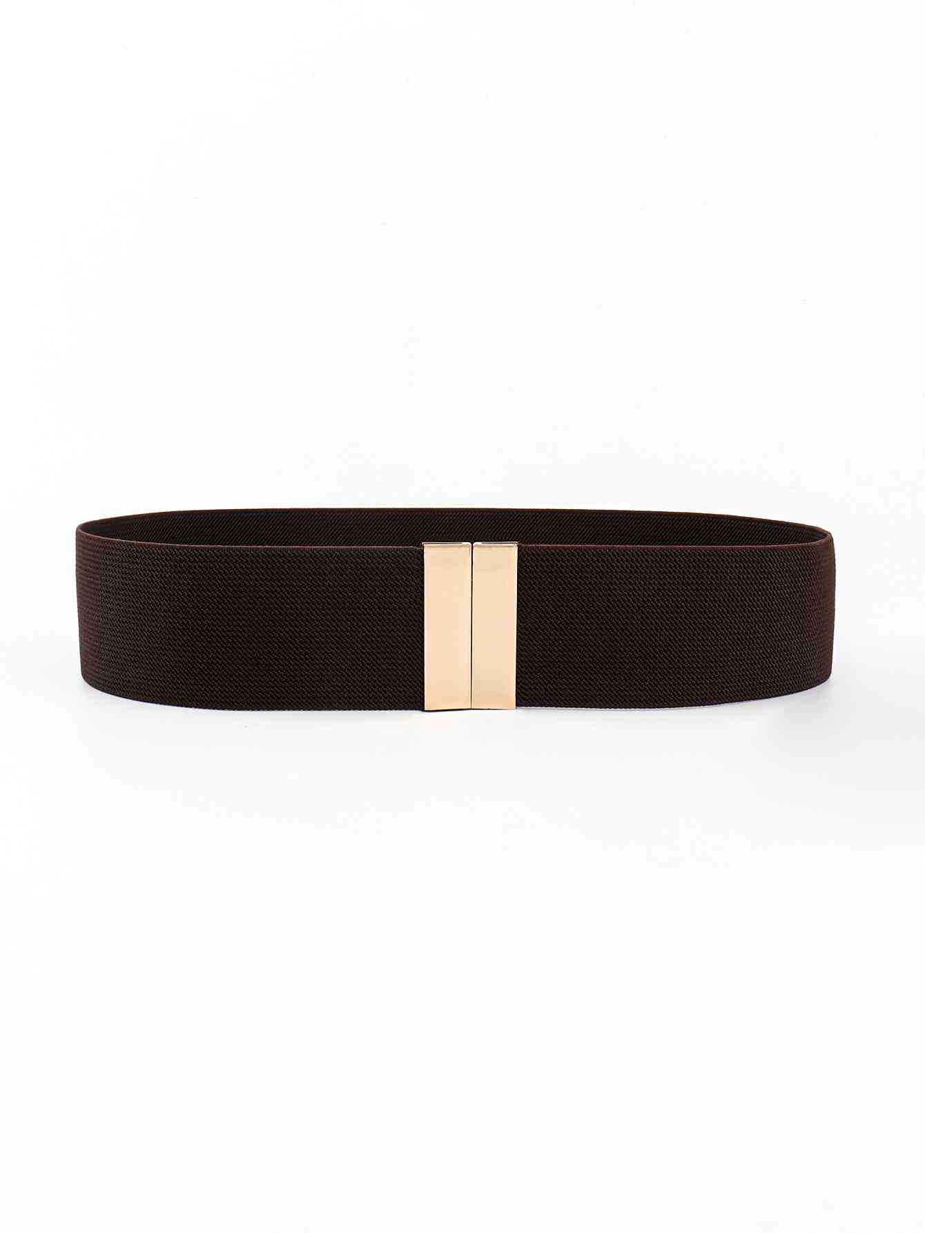 Alloy Buckle Elastic Belt Chocolate One Size