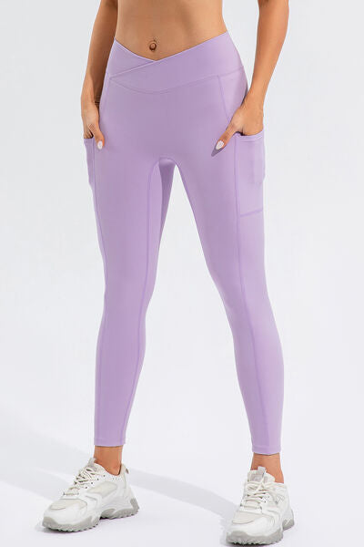 High Waist Active Leggings with Pockets Lavender
