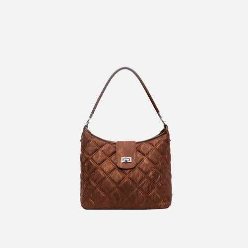 PU Leather Shoulder Bag Chestnut One Size