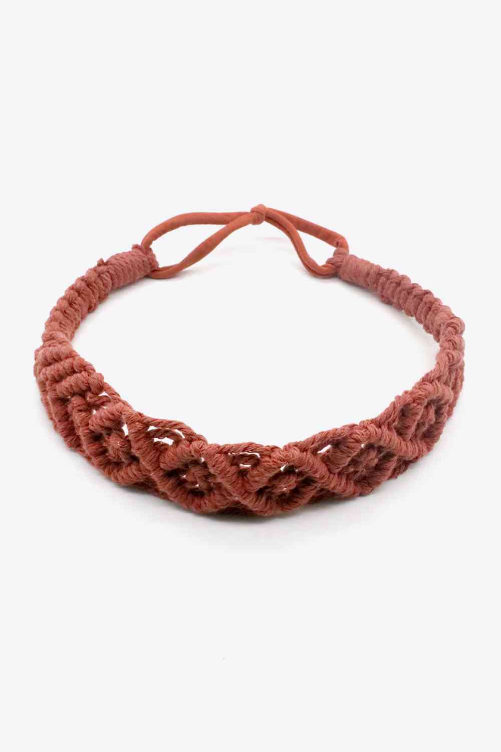 Assorted 2-Pack Macrame Flexible Headband Brick Red One Size