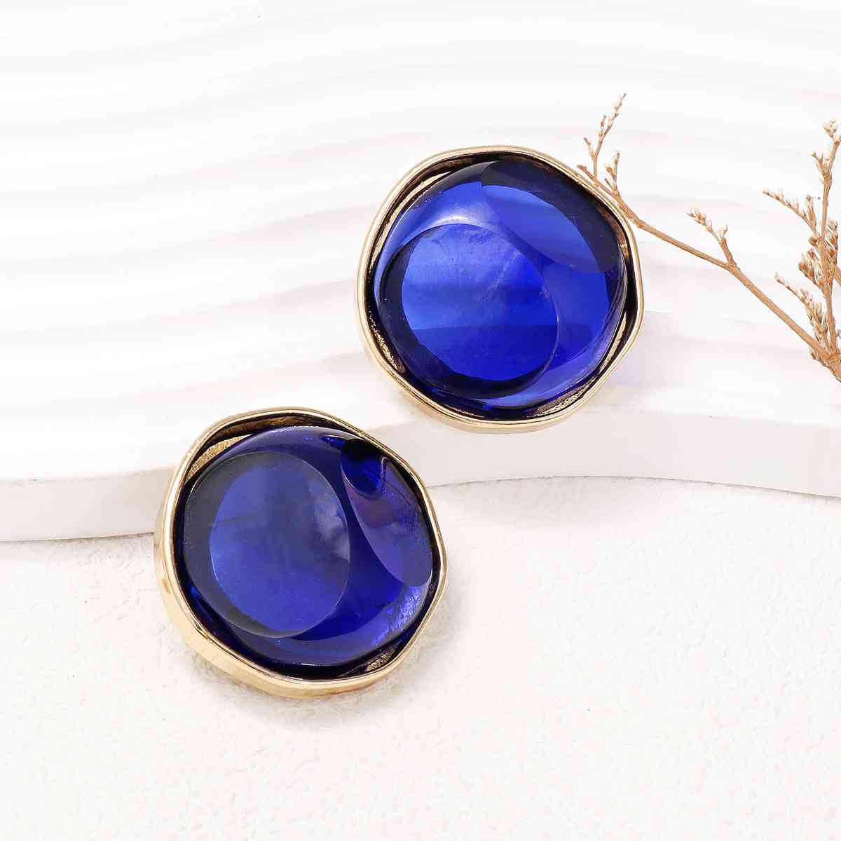 Alloy Geometric Earrings Royal Blue One Size