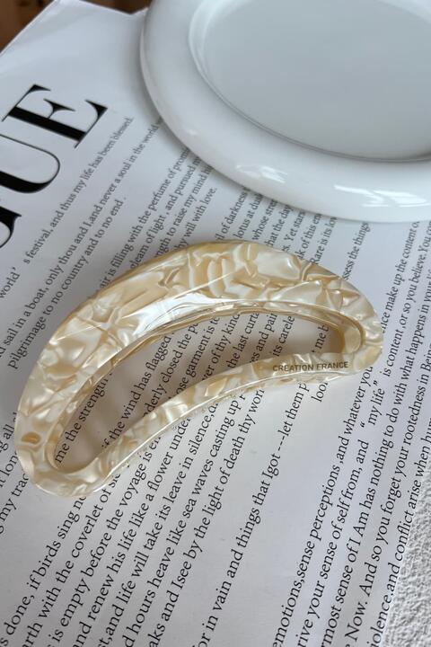 Acetate Hair Claw Clip Beige One Size