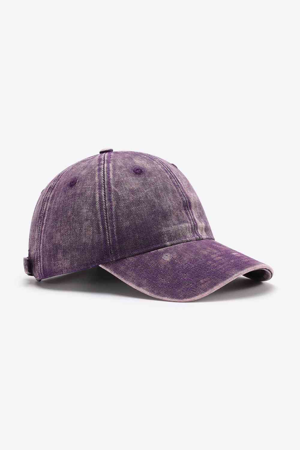 Plain Adjustable Baseball Cap Purple One Size