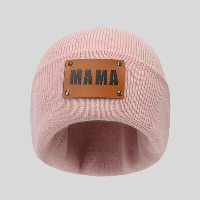 MAMA Warm Winter Knit Beanie Blush Pink One Size