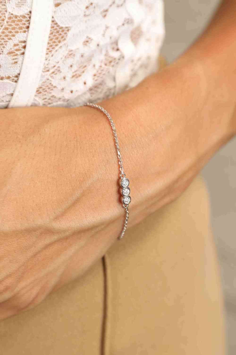 Adored Moissanite 925 Sterling Silver Bracelet Silver One Size