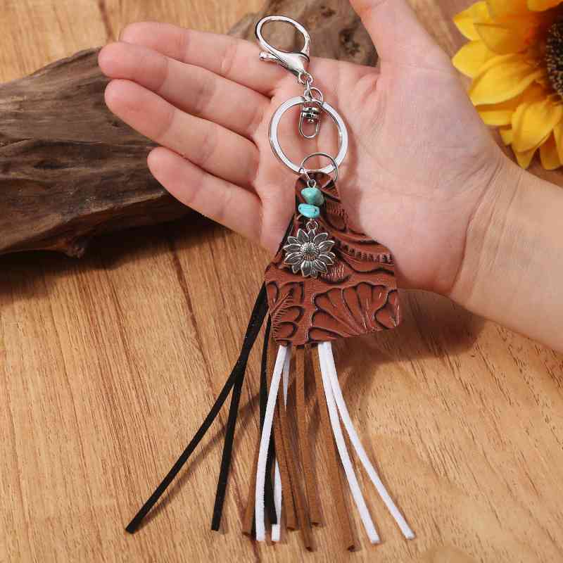 Turquoise Fringe Detail Key Chain Style B One Size