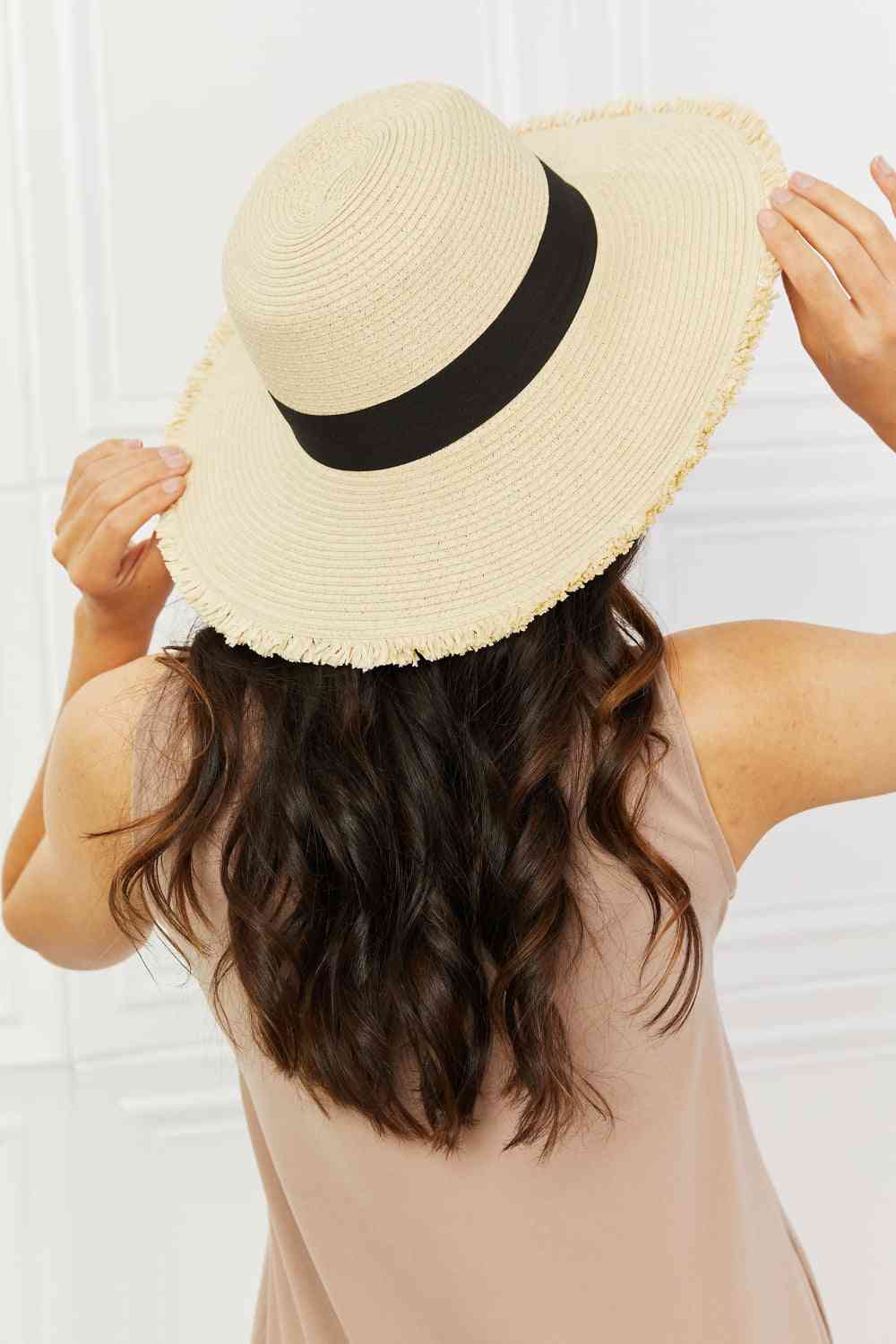 Fame Time For The Sun Straw Hat Ivory One Size