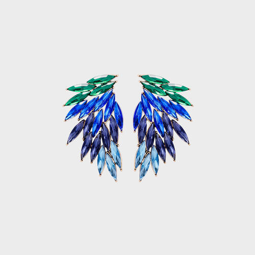 Alloy Acrylic Wing Earrings Royal Blue One Size