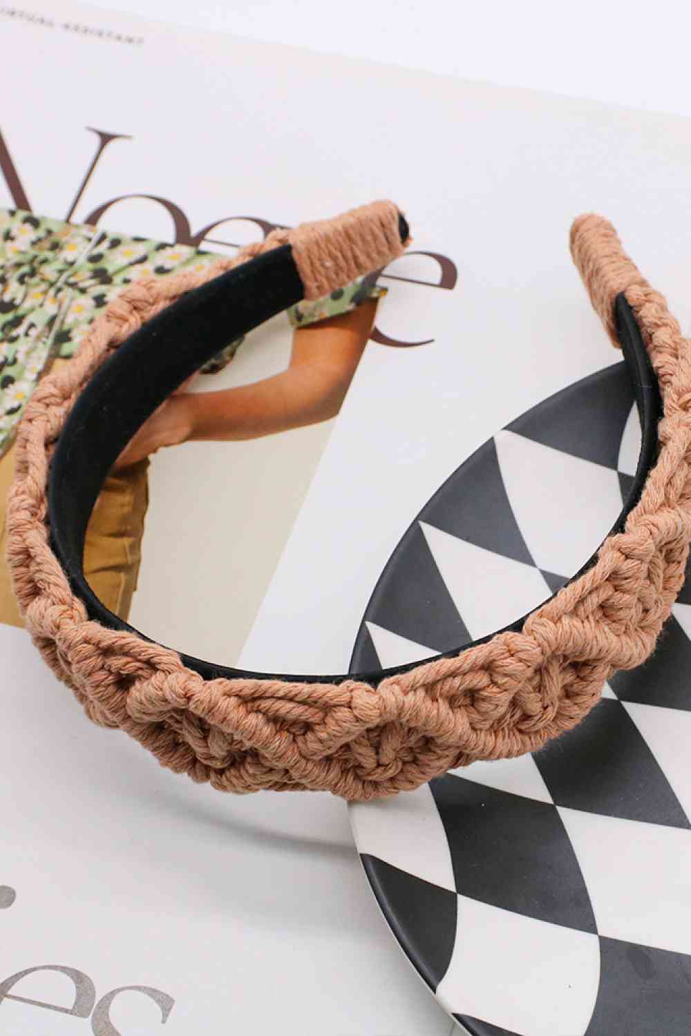 Can't Stop Your Shine Macrame Headband Pale Blush One Size