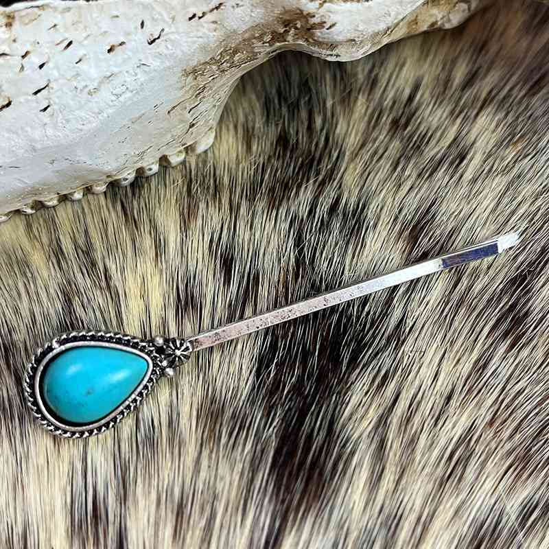 Turquoise Alloy Hairpin Style D One Size