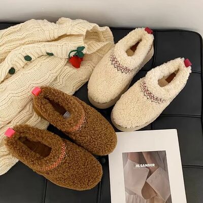 Braided Platform Slippers Chestnut