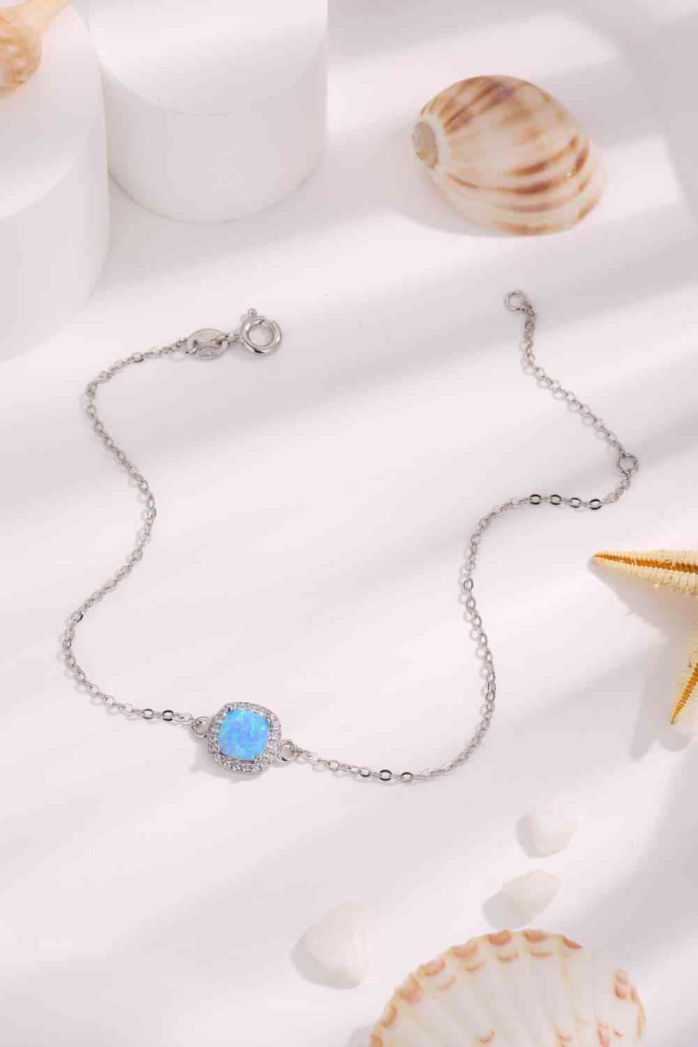 Opal Platinum-Plated Bracelet Sky Blue One Size