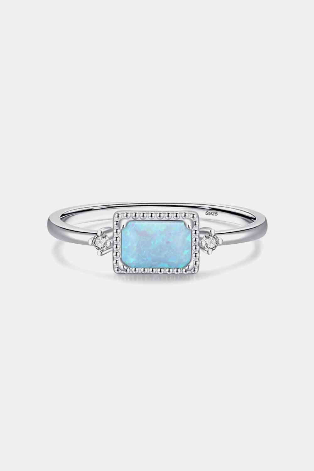 925 Sterling Silver Opal Ring Silver
