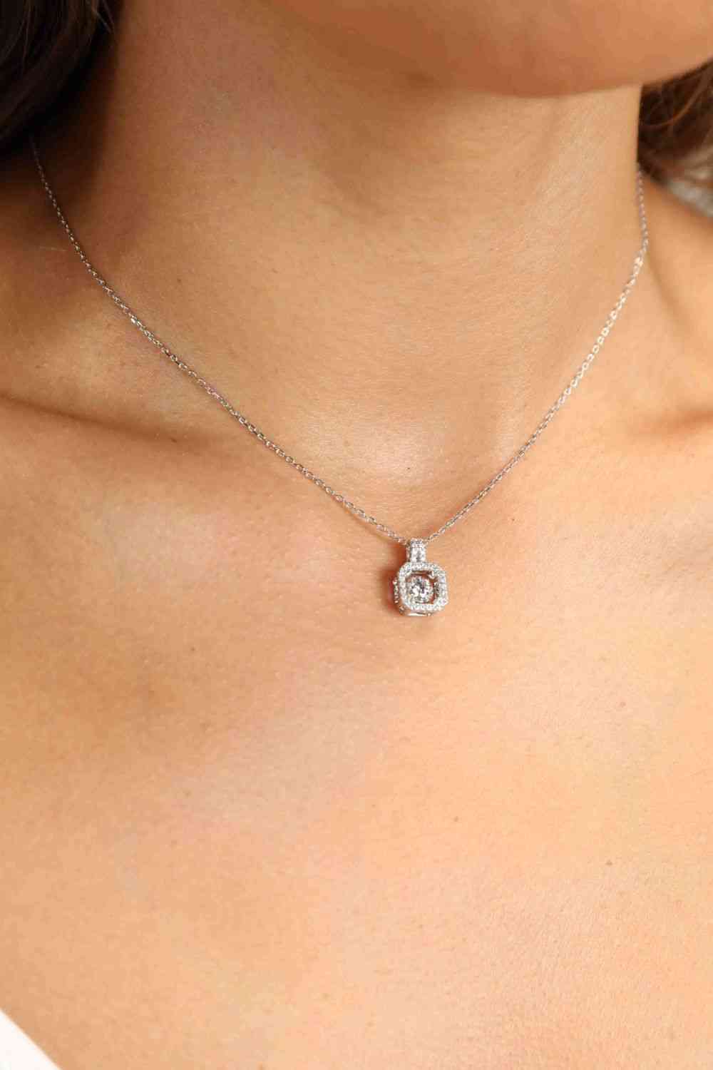 Adored Moissanite 925 Sterling Silver Necklace Silver One Size