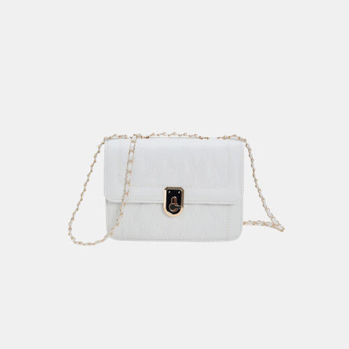 PU Leather Crossbody Bag White One Size