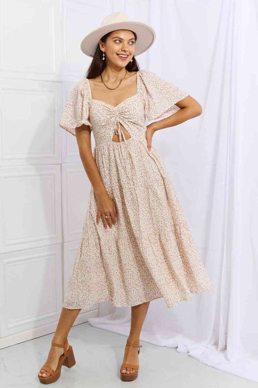 HEYSON Let It Grow Full Size Floral Tiered Ruffle Midi Dress Floral