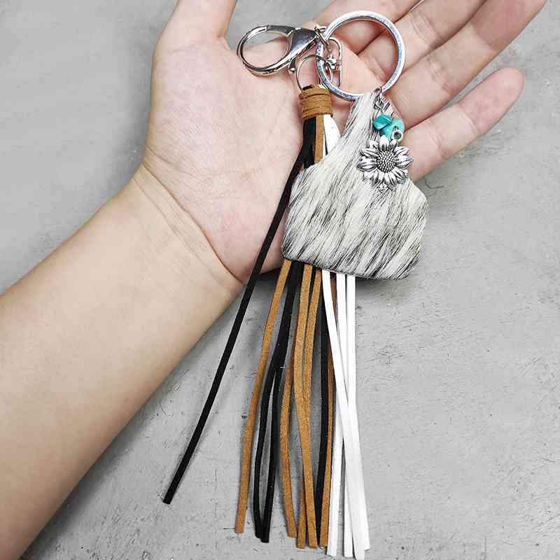 Turquoise Fringe Detail Key Chain Style H One Size