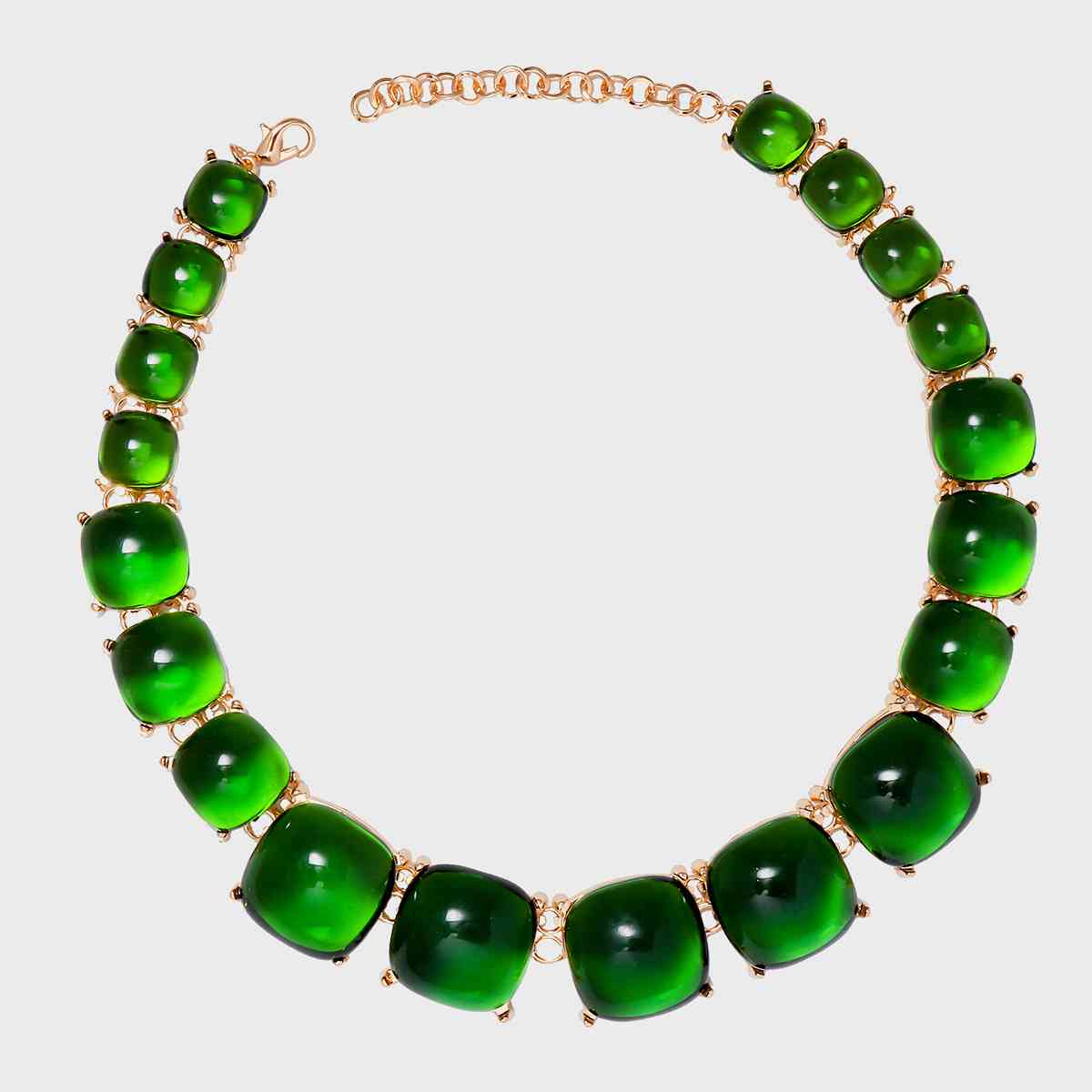 Alloy & Rhinestone Necklace Green One Size