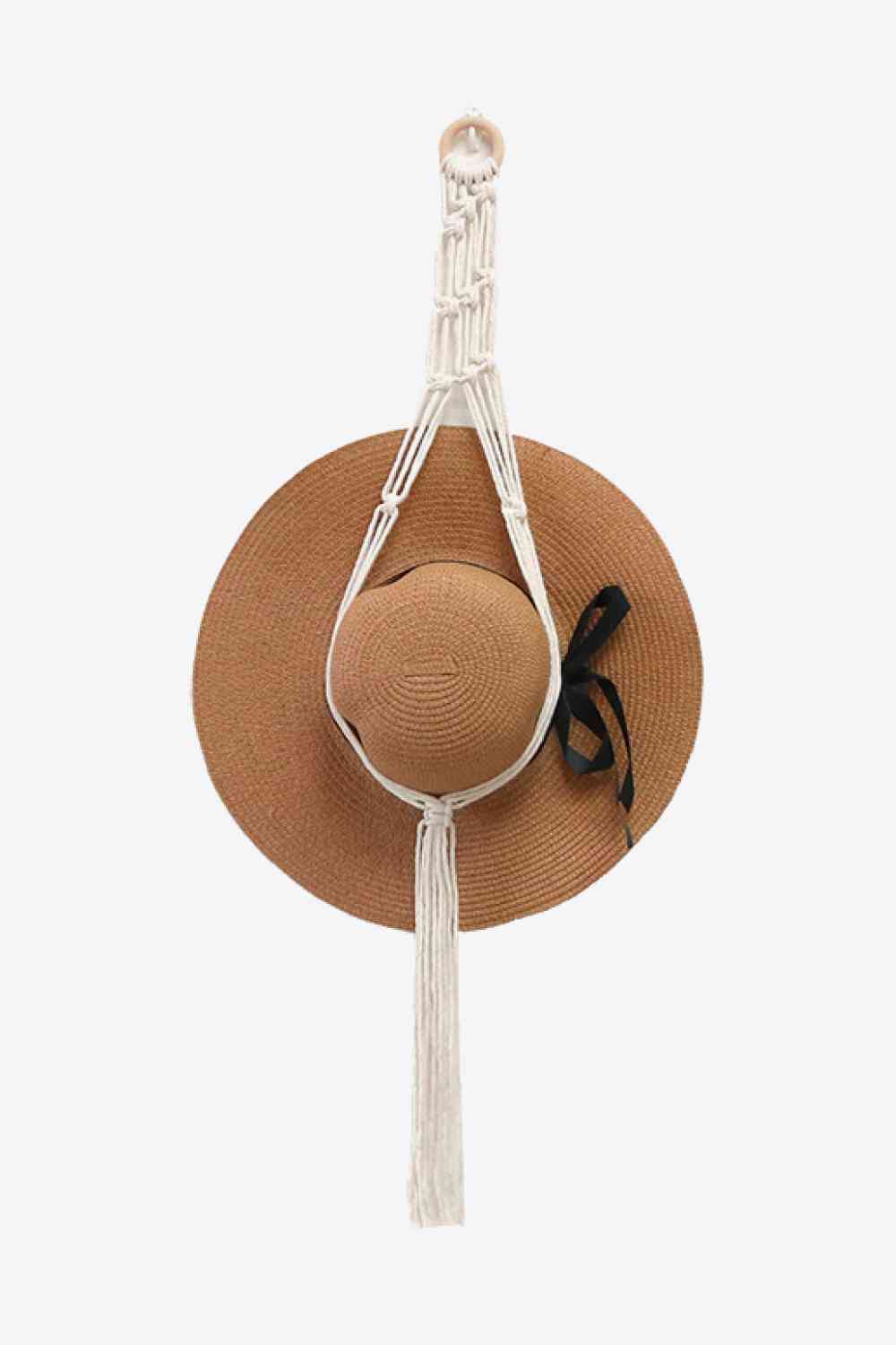 Macrame Hat Hanger Cream/Short One Size