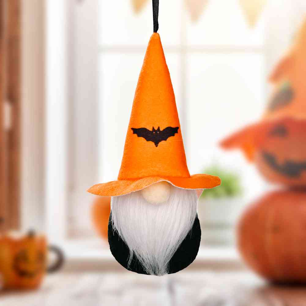 Assorted 2-Piece Halloween Element Gnome Hanging Widgets Orange/Bat One Size