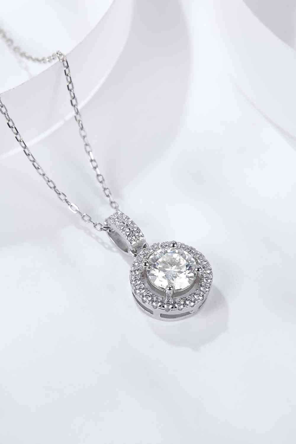 2 Carat Moissanite Round Pendant Necklace