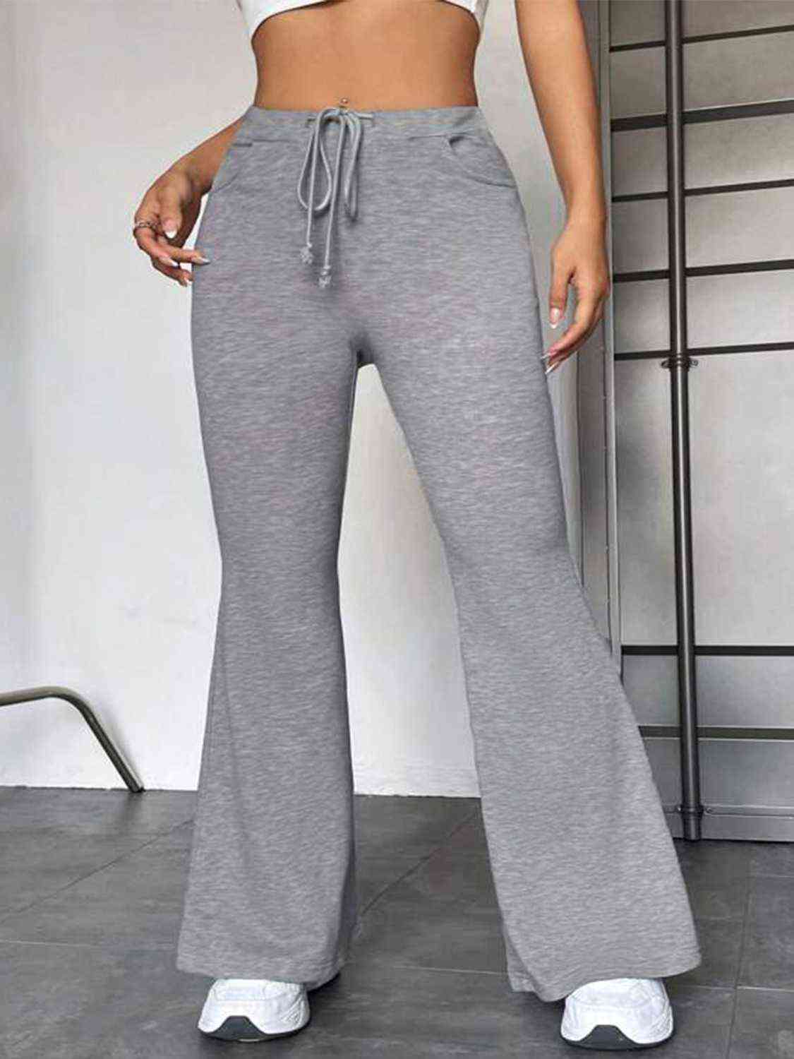 Drawstring Sweatpants with Pockets Heather Gray