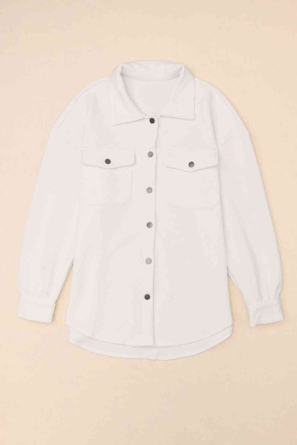 Snap Down Collared Jacket Ivory