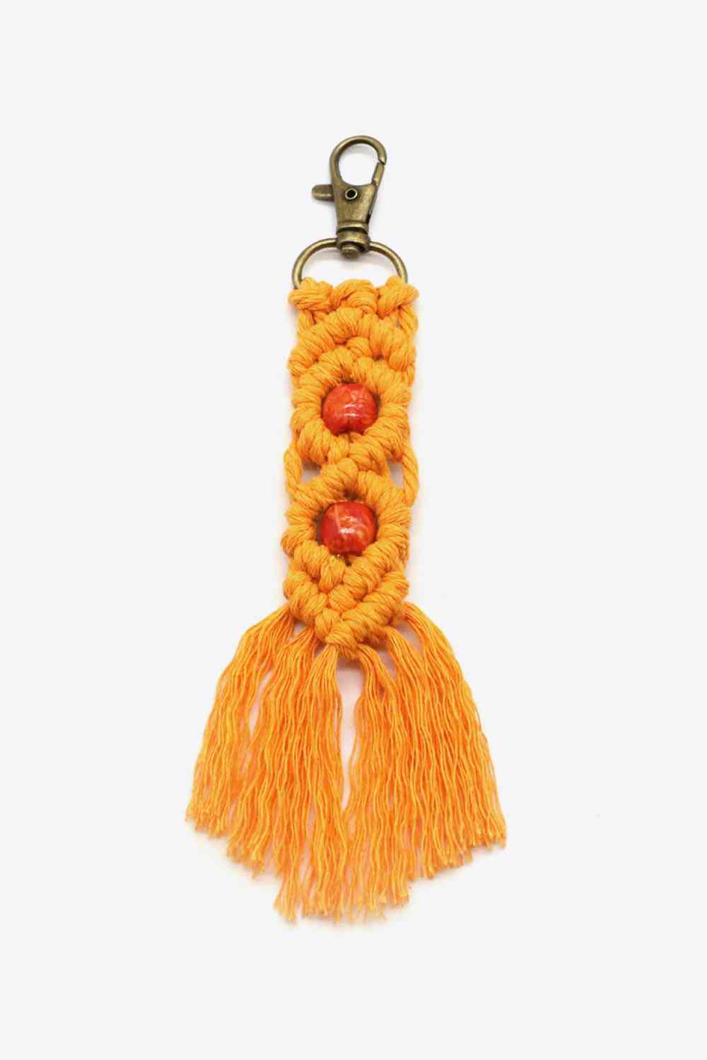 Assorted 4-Pack Handmade Macrame Fringe Keychain Mustard One Size