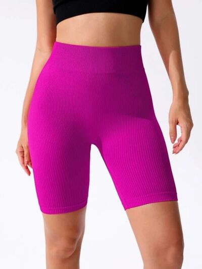 High Waist Active Shorts Fuchsia