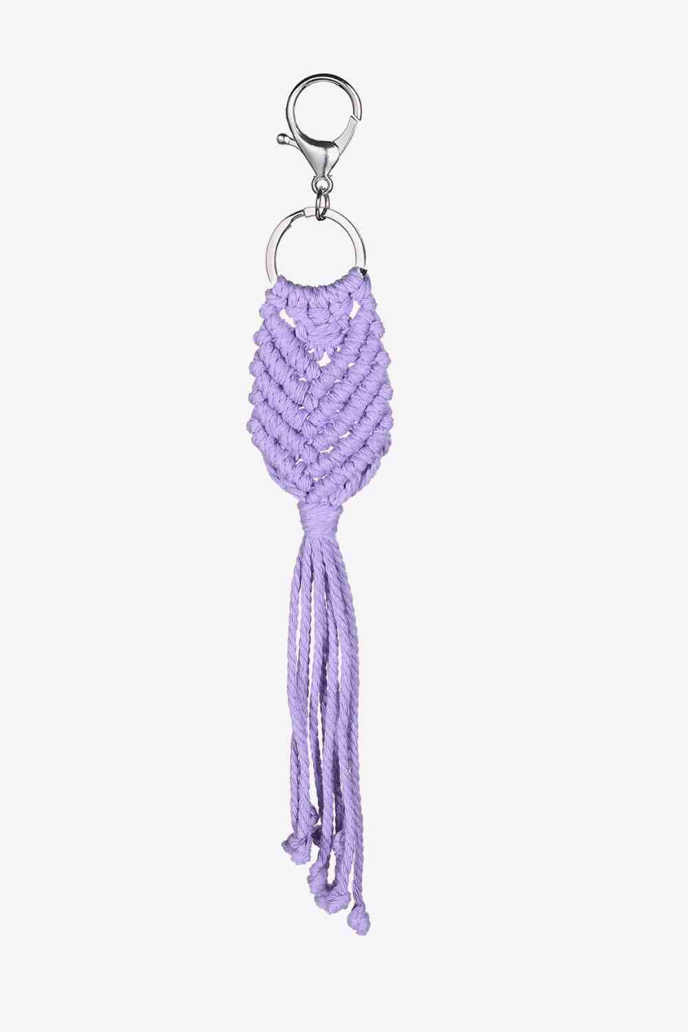 Assorted 4-Pack Handmade Fringe Keychain Lavender One Size