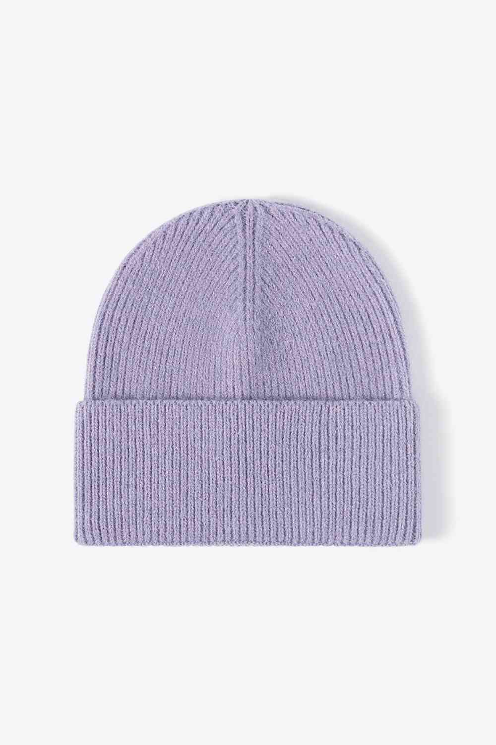 Warm In Chilly Days Knit Beanie Lilac One Size