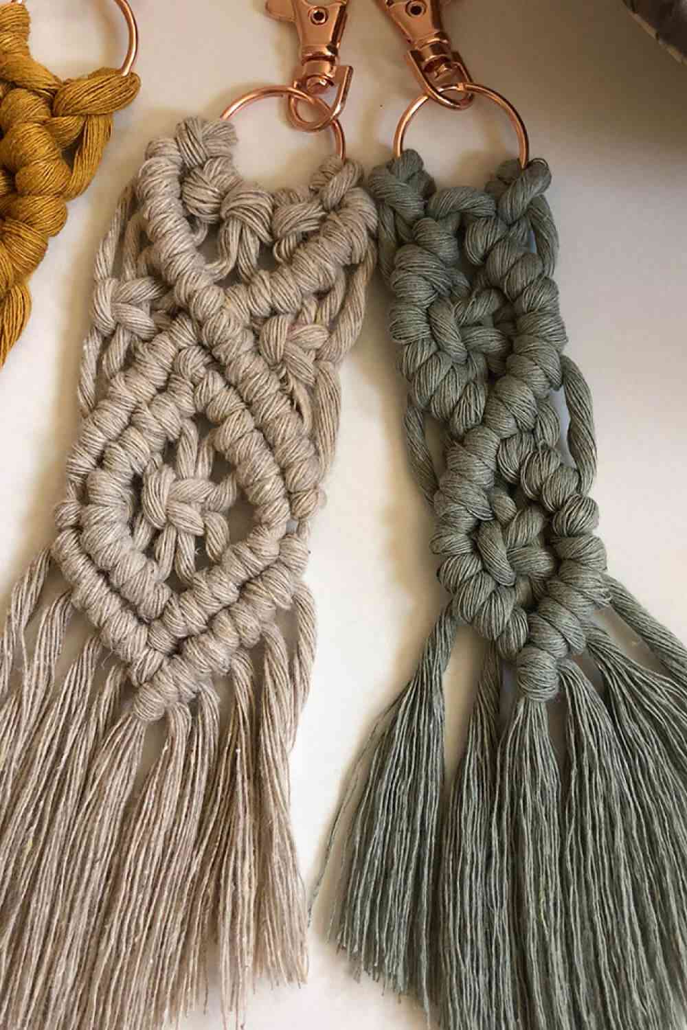 Assorted 4-Pack Macrame Fringe Keychain