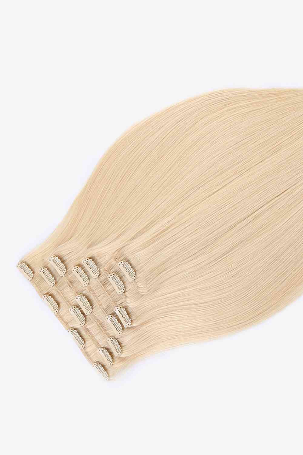 18" 120g Clip-In Hair Extensions Indian Human Hair in Blonde