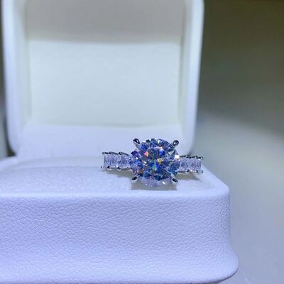 3 Carat Moissanite 925 Sterling Silver Ring Silver
