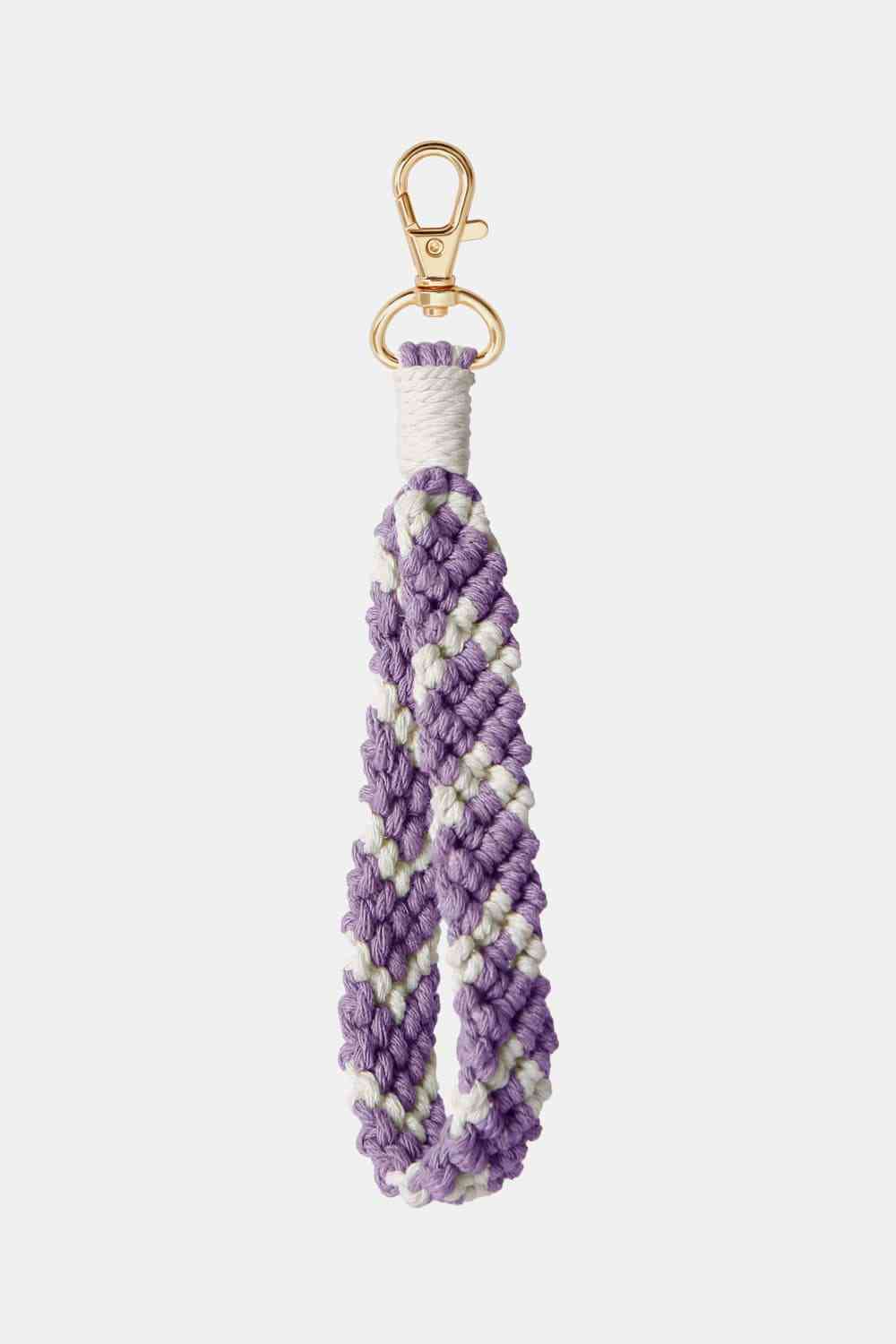 Macrame Wristlet Key Chain Dusty Purple One Size