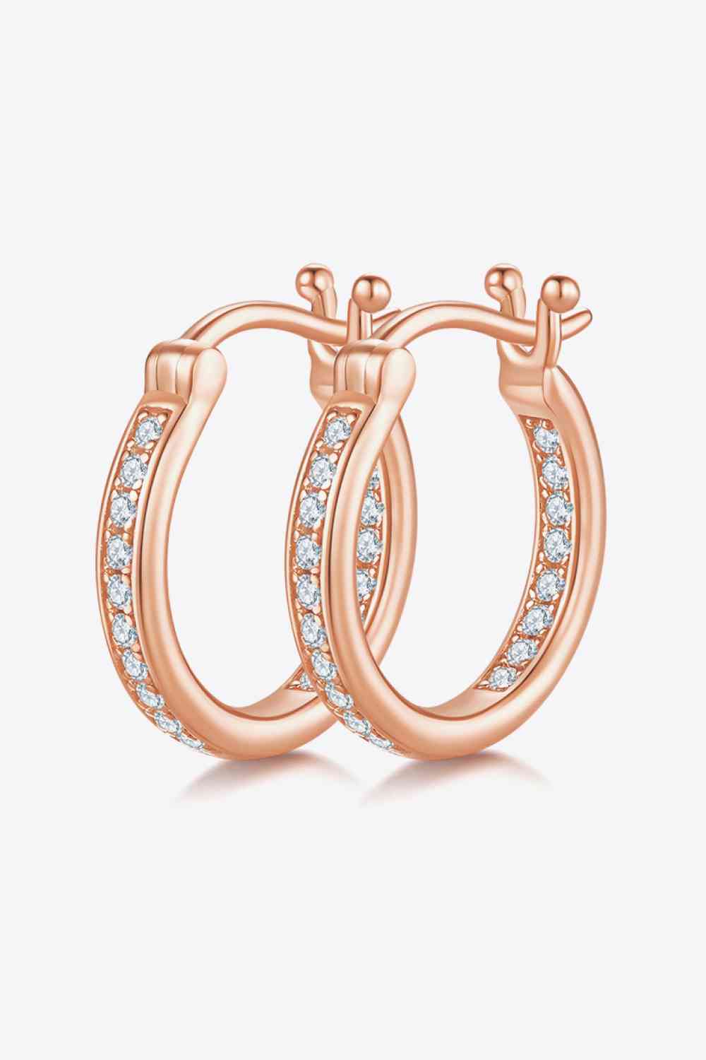 Adored Moissanite 925 Sterling Silver Earrings Rose Gold One Size