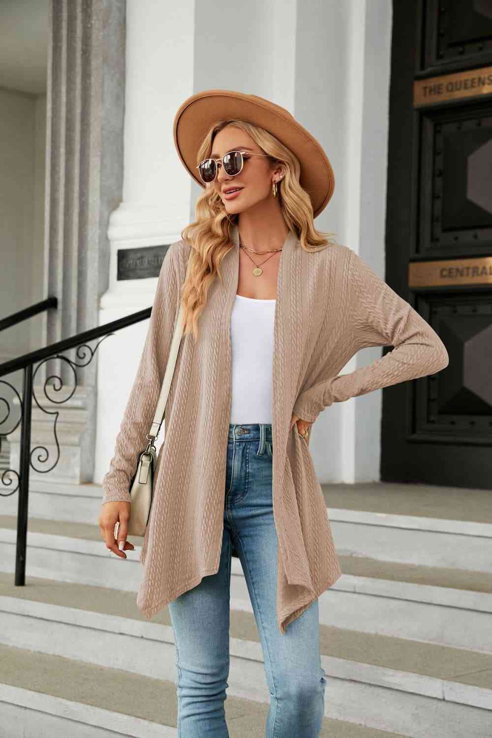 Long Sleeve Cardigan Khaki