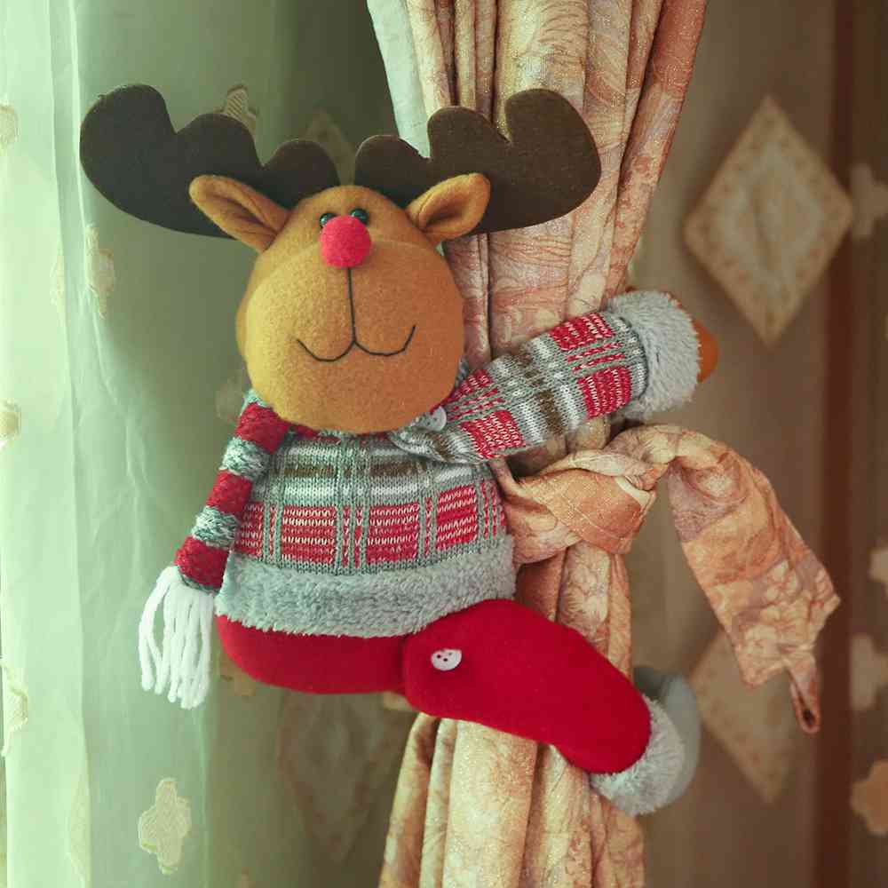 Christmas Doll Curtain Ornament Reindeer One Size