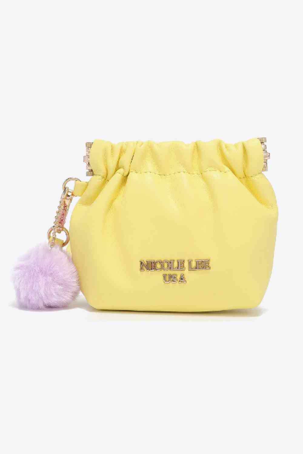 Nicole Lee USA Faux Leather Pouch Banana Yellow One Size