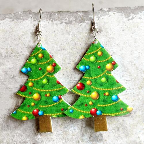 Christmas Themed Acrylic Dangle Earrings Style E One Size