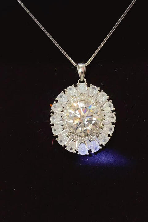 5 Carat Moissanite 925 Sterling Silver Necklace Silver One Size