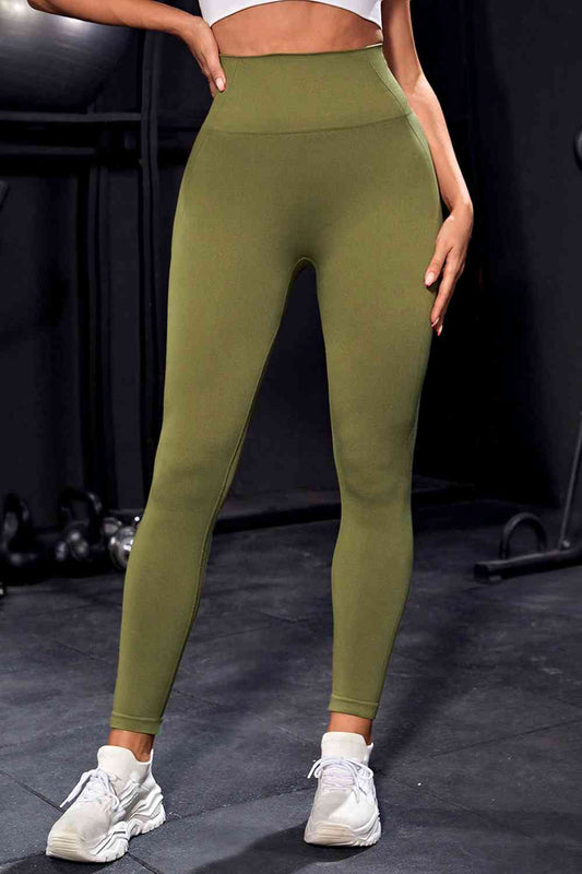 Wide Waistband Sports Leggings Moss