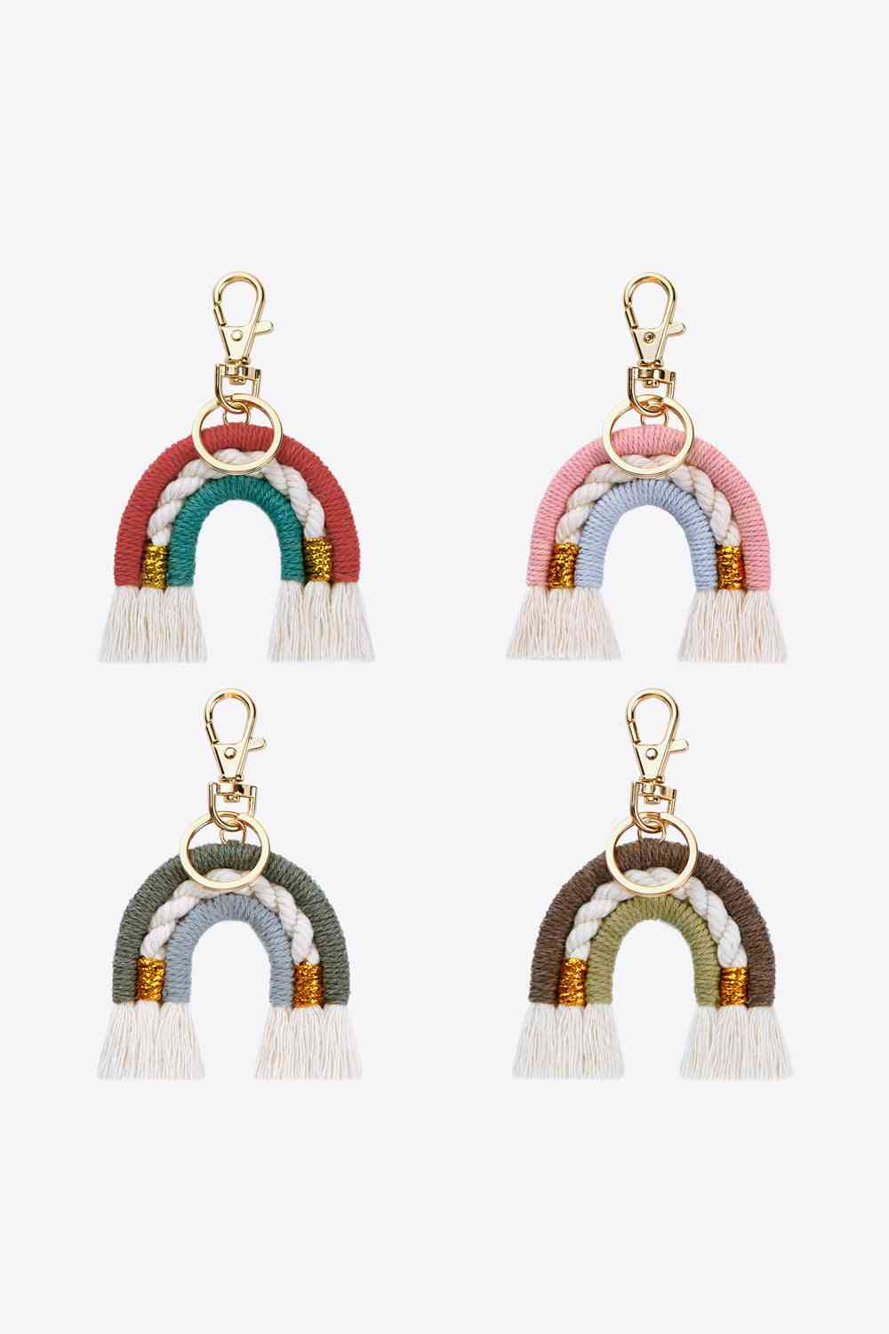 Random 4-Pack Rainbow Tassel Key Chain Multicolor One Size