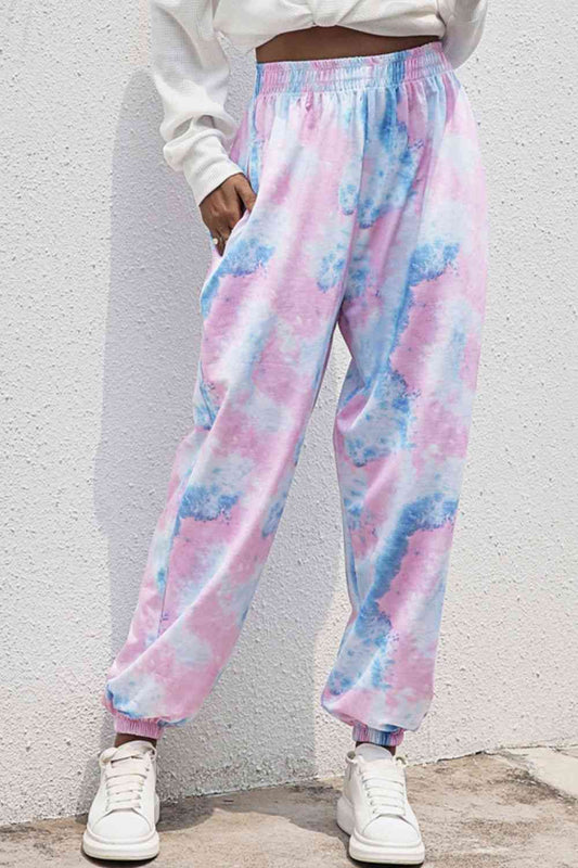 Tie-Dye Joggers with Pockets Blush Pink